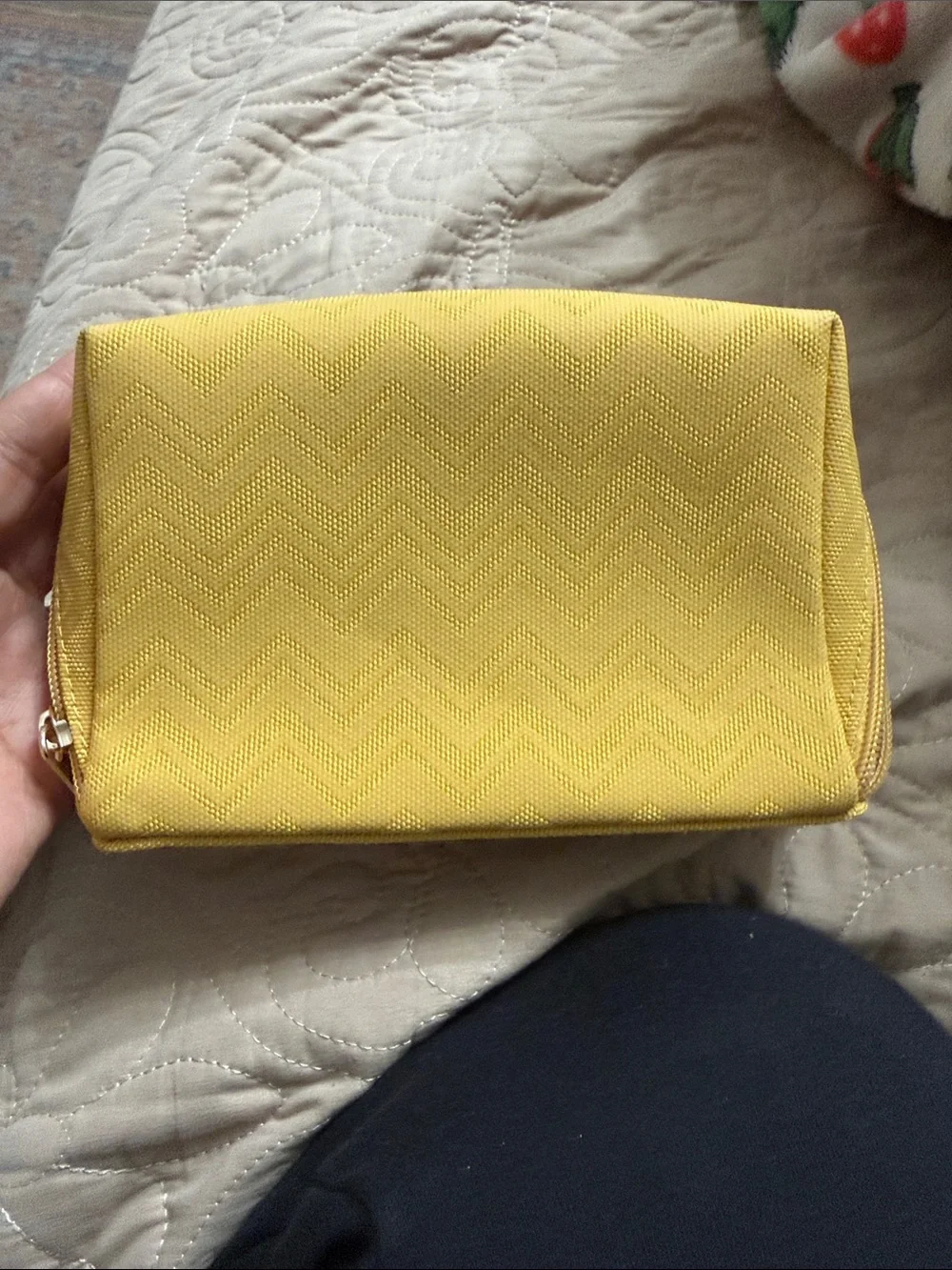 Missoni Yellow Chevron Zip Cosmetic Pouch